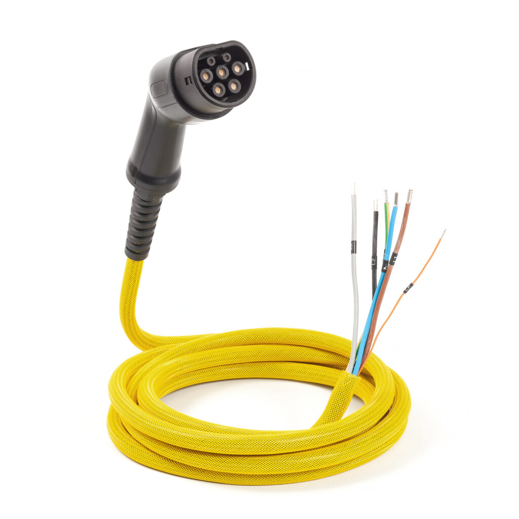 Viper-Custom – 3Phase, Type 2 EV Charging Cable – Tethered